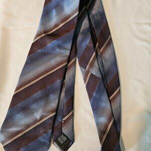 Beverly Hills Polo Club Necktie Blue Brown Stripe Pattern Men's Neck Tie 57x3.5"